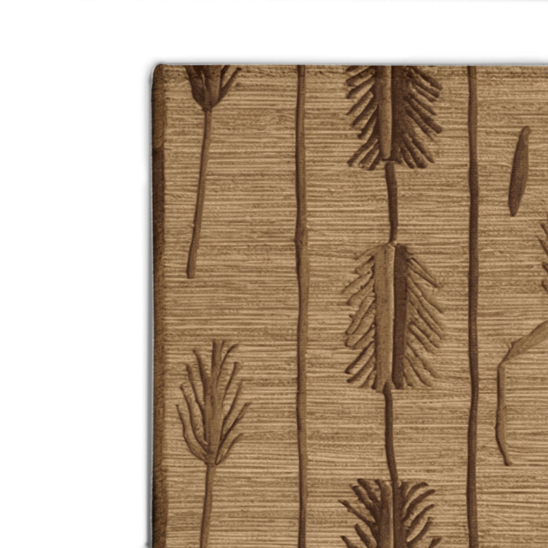 Tapis d'intérieur et d'extérieur brun Botanical, Rectangulaire 8 pi x 10 pi