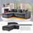 93.7" L-Shaped Sectional Sofa With Storage - Chenille Upholstered Couch For Living Room-457796531