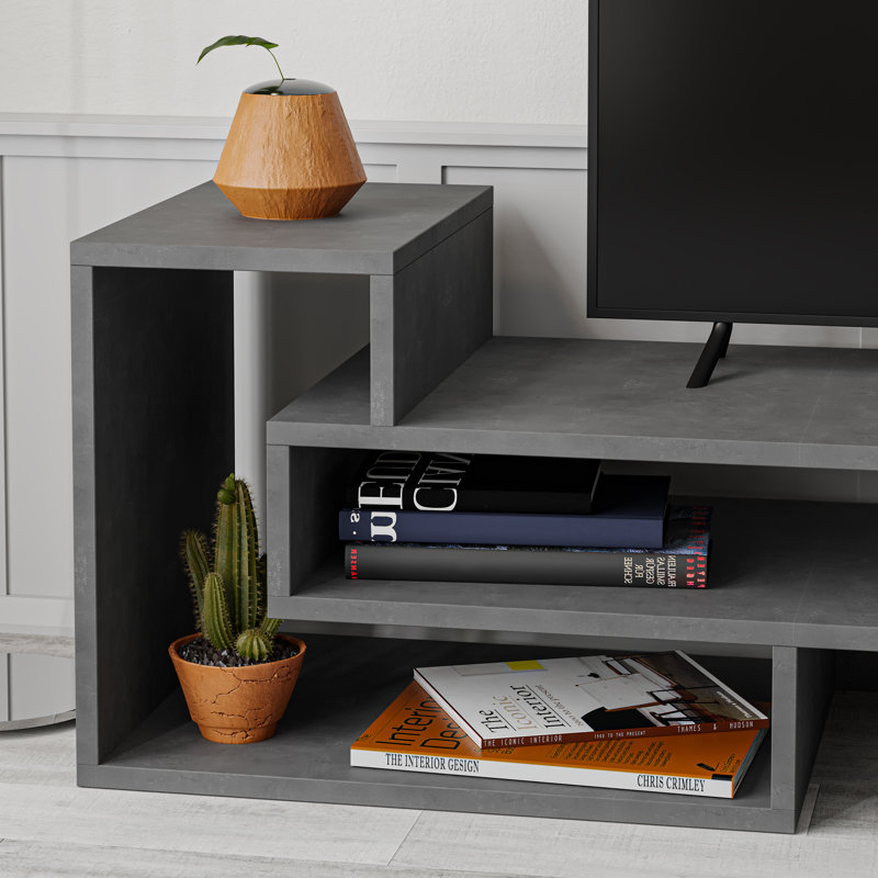 St Philips Marsh TV Stand with Multi-Compartment Storage for TVs up to 43", Retro Grey