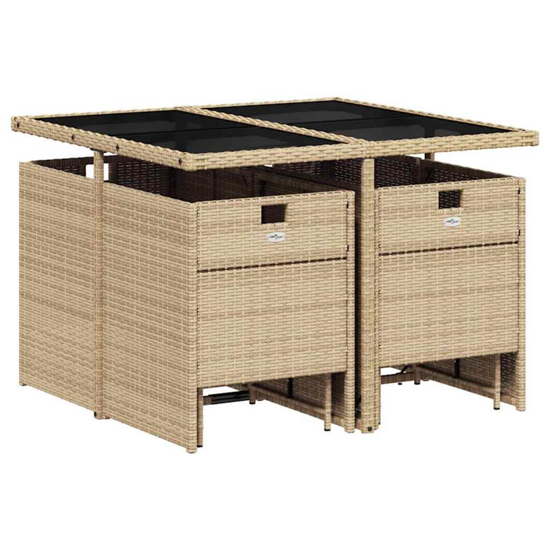 Patio Dining Set with, Mix Beige, Grey