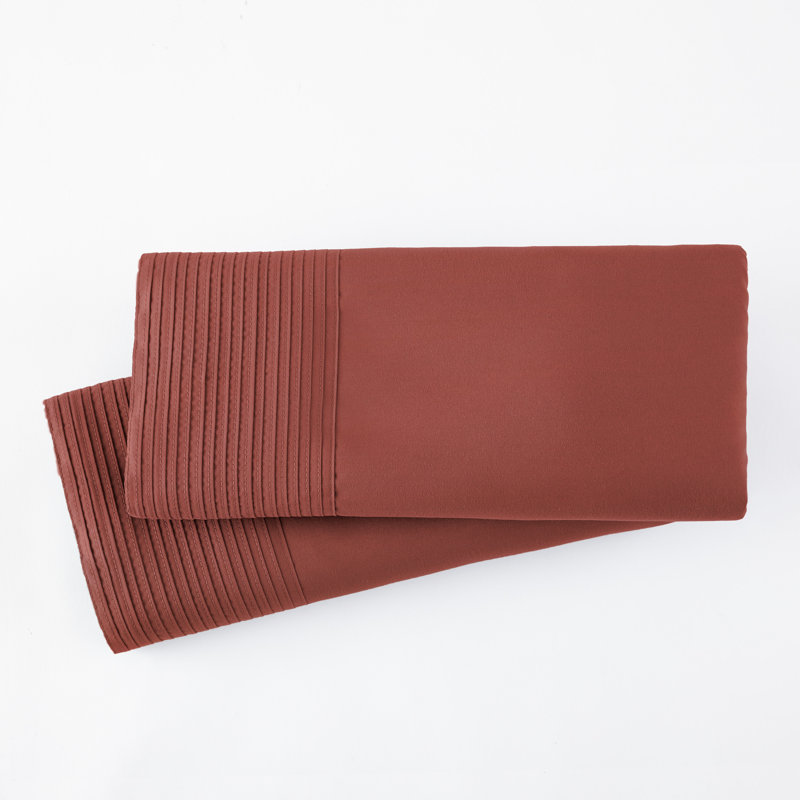 Deux taies d'oreiller à ourlet plissé en microfibre Eldon par Southshore Fine Linens, Grand, Or