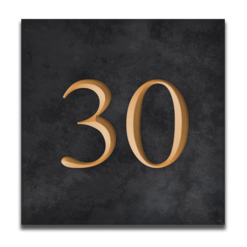 Velia 17.78cm H Stone House Number, Gold, 30