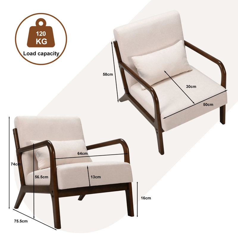 Upholstered Armchair, Brown