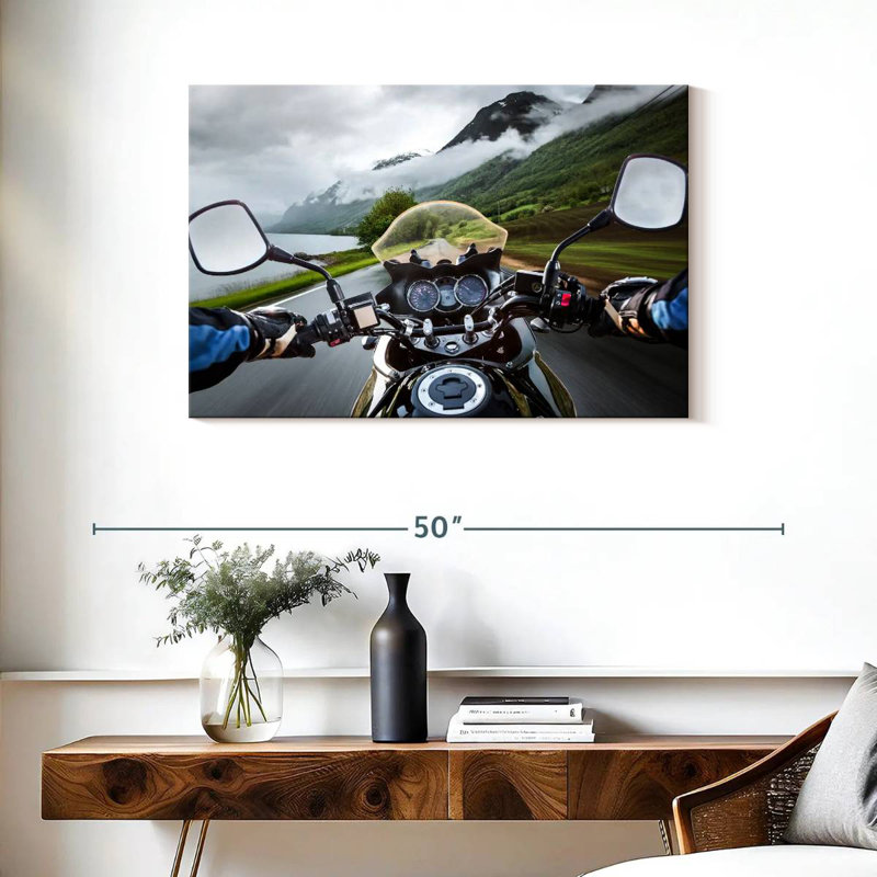Mehar Motorcycle Ride View, 24" H x 36" W