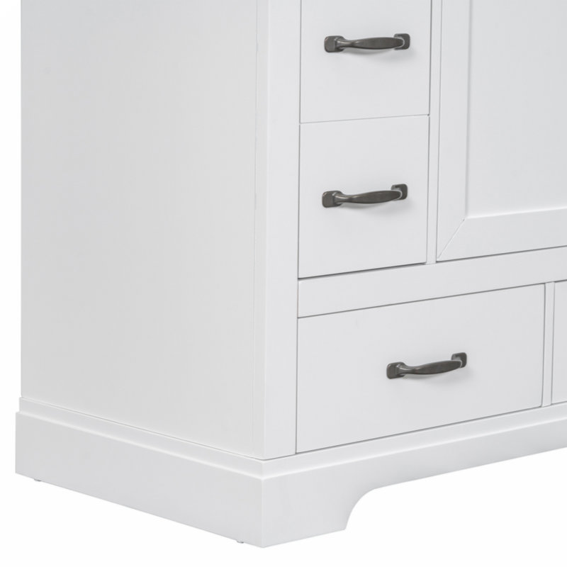 Orminda 36'' Single Bathroom Vanity with Solid Wood+MDF Top