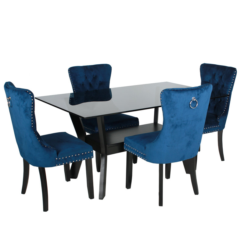 Ensemble repas pour 4 personnes Montique, Bleu