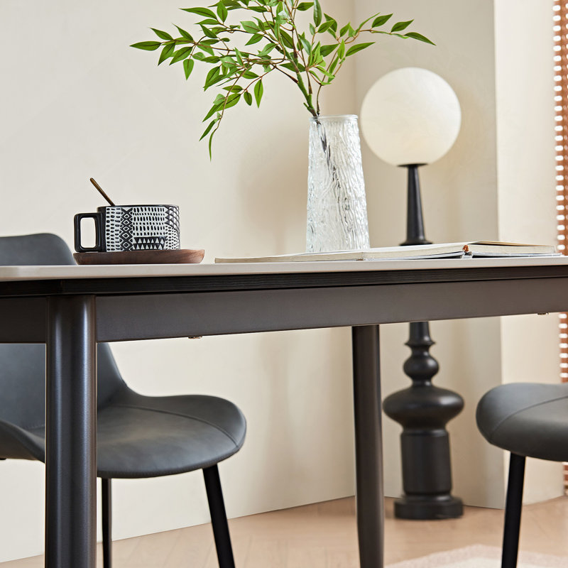 Grande table rectangulaire avec base en métal solide