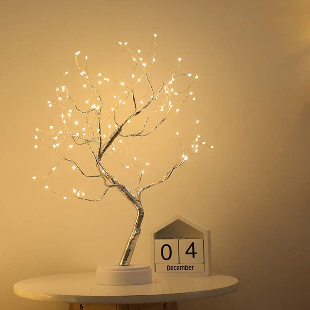 Tree Light With 108 LED Copper Wire String Lights,With Touch-Sensitive Switch, DIY Artificial Tree Lamp, Battery/USB Operated, For Bedroom Desktop Christmas Party Indoor Decoration Lights (Warm White) ESHOO