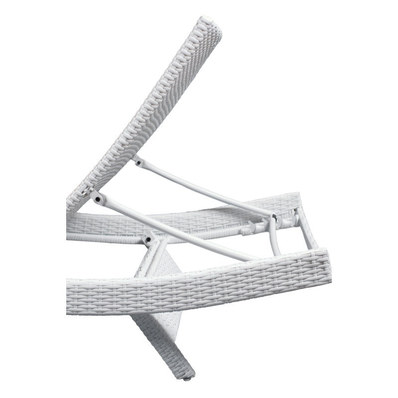 Mirabel Outdoor Wicker Chaise Lounge, White