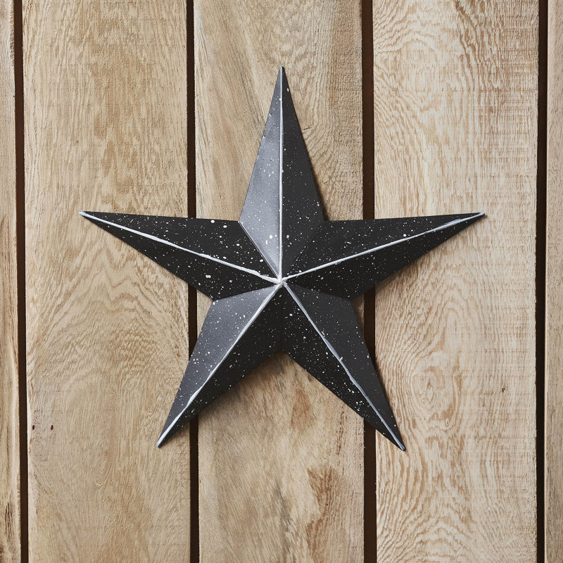  Festive Metal Star Wall Decor, Black, 12" H x 12" W x 1.25" D