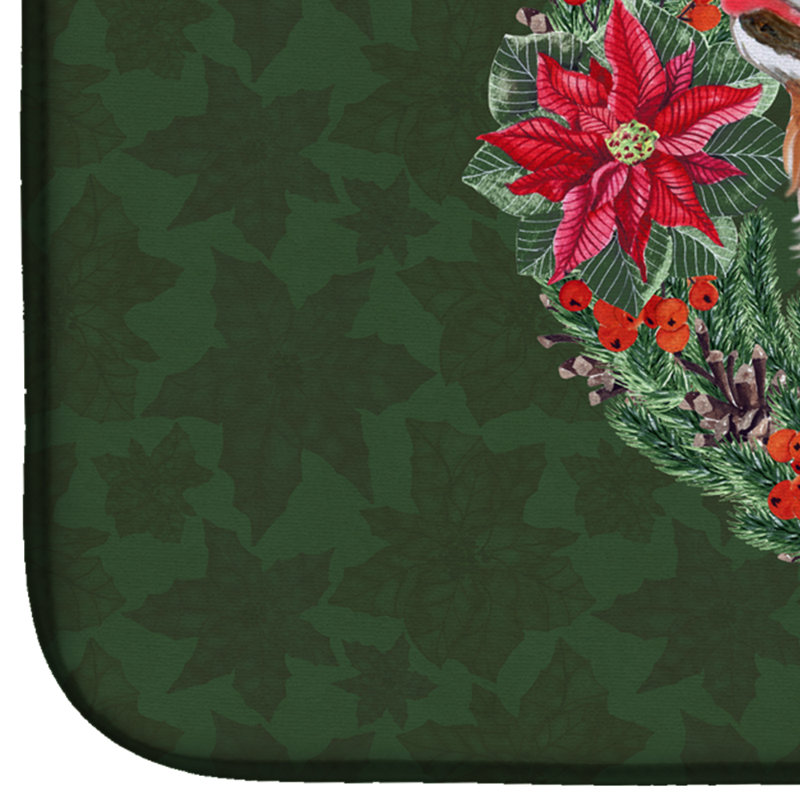 Tapis de séchage en couronne cavalier épagneul poinsetta