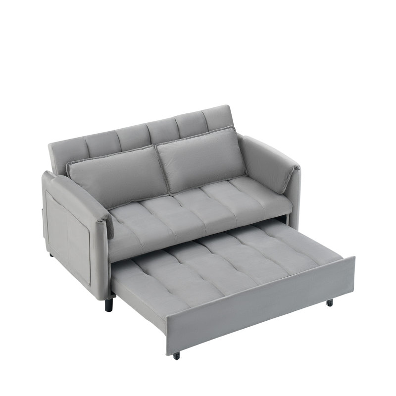 Canapé moderne en velours rose 52 po, Gris