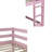  77" L Twin-over-Twin Low Profile Floor Bunk Bed, Solid Wood Frame, Pink-305579076