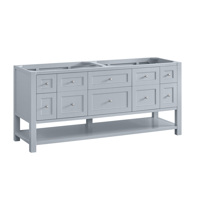 Breckenridge 72'' W Double Vanity, Light Natural Oak, Carrara White, 8" Widespread