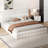 King Size Upholstered Platform Bed, White-406820692