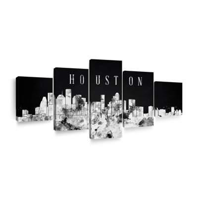 Houston Skyline BW, reproduction d'art sur toile