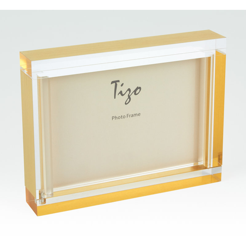 Lucite Picture Frame, Gold, 5" x 7"