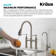 KRAUS Allyn Transitional Bridge Kitchen Faucet with Pull-Down Sprayhead
