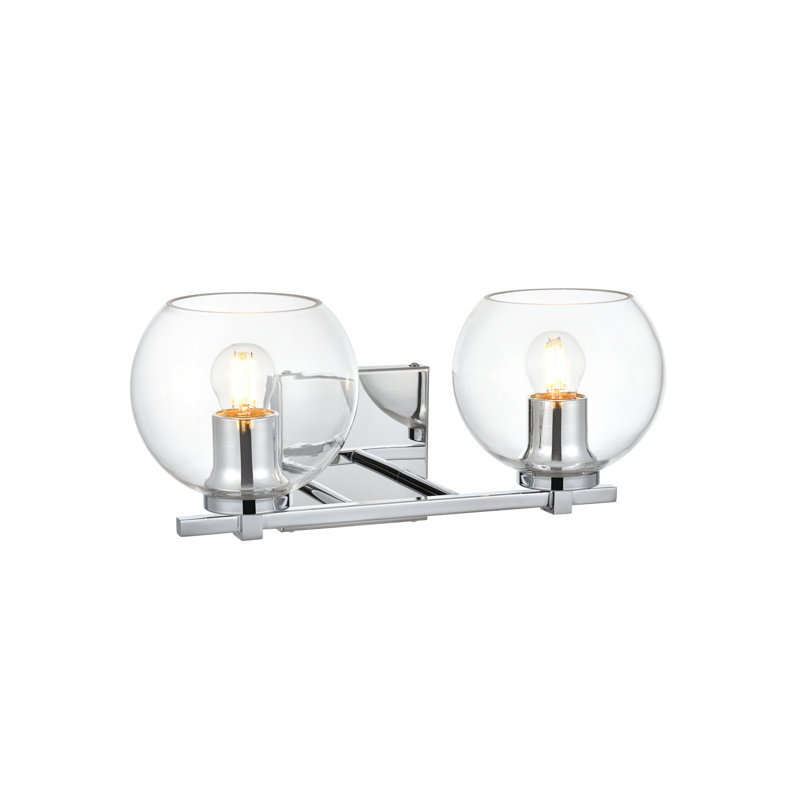 Éclairage de salle de bain à intensité variable Patrece, Chrome, Deux lumières, H 7 po x l 15 po x P 15 po