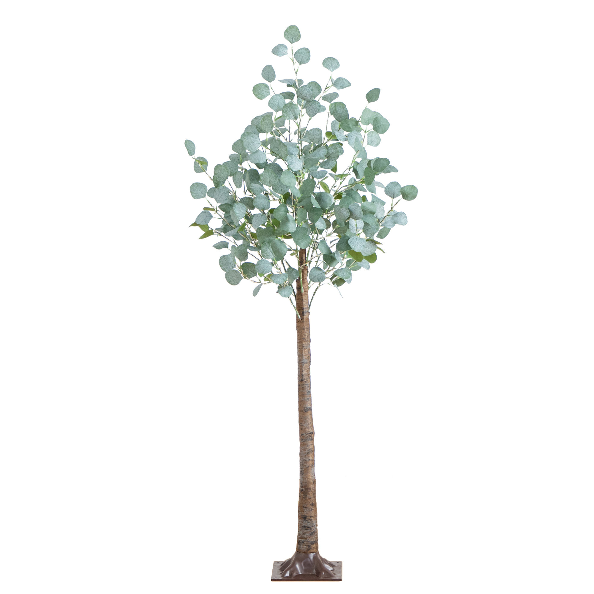 Primrue 5ft. Lighted Artificial Eucalyptus Tree with 300 Warm White LED ...