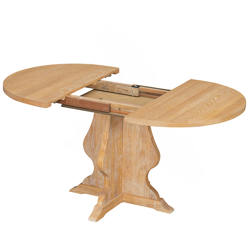 Ensemble de salle à manger extensible 5 pièces avec chaises rembourrées, style campagnard rustique pour un décor polyvalent et des sièges confortables