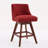 Counter Height Swivel Barstools, 26'' H Seat Height Upholstered Bar Stools Set Of 2, Fabric In Wine Red