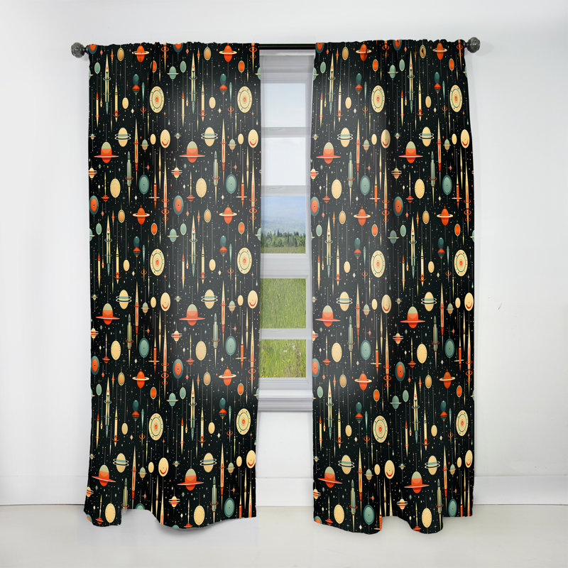 Rideau Mid-Century - obscurcissant - velours Space Age, L 52 po x L 95 po