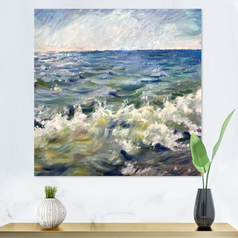 «Dreaming On Ocean Waves Beach II», reproduction d'art sur toile, H 16 po x l 16 po x P 1 po, Toile tendue