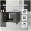 24 meubles de salle de bain flottants avec lavabo, comptoir et dosseret en marbre de culture blanc de 0,6 po Carrara, porte en contreplaqué à fermeture en douceur, gris-131655081-131655084