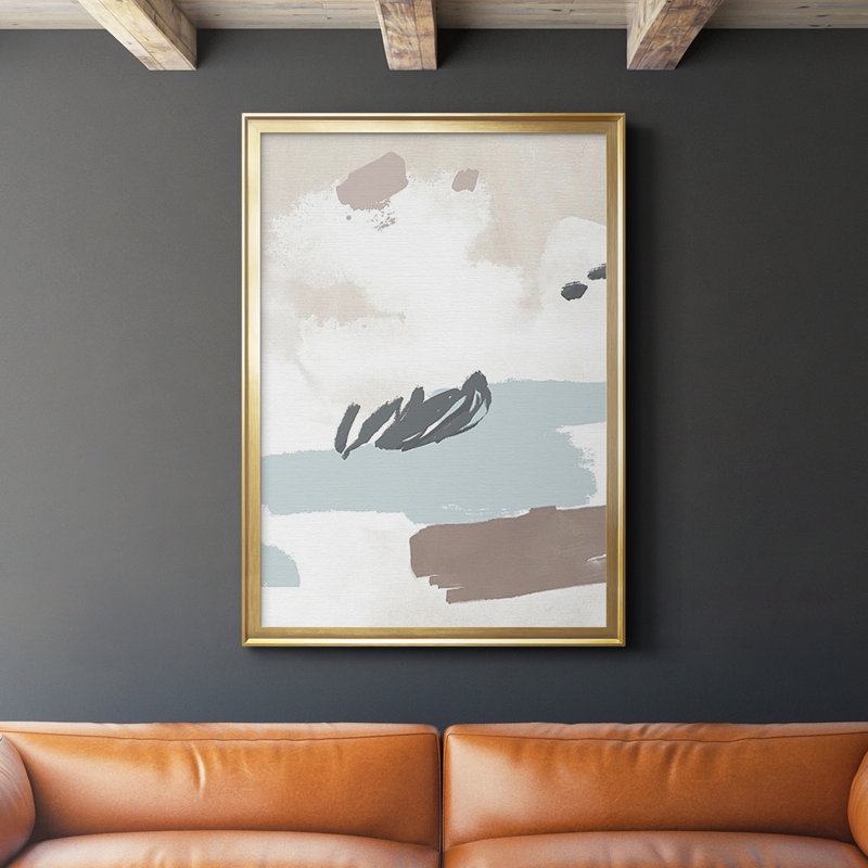 «Neutral Wash II», reproduction encadrée de qualité supérieure - prête à être suspendue, H 42,5 po x l 30,5 po x P 1 po, Or