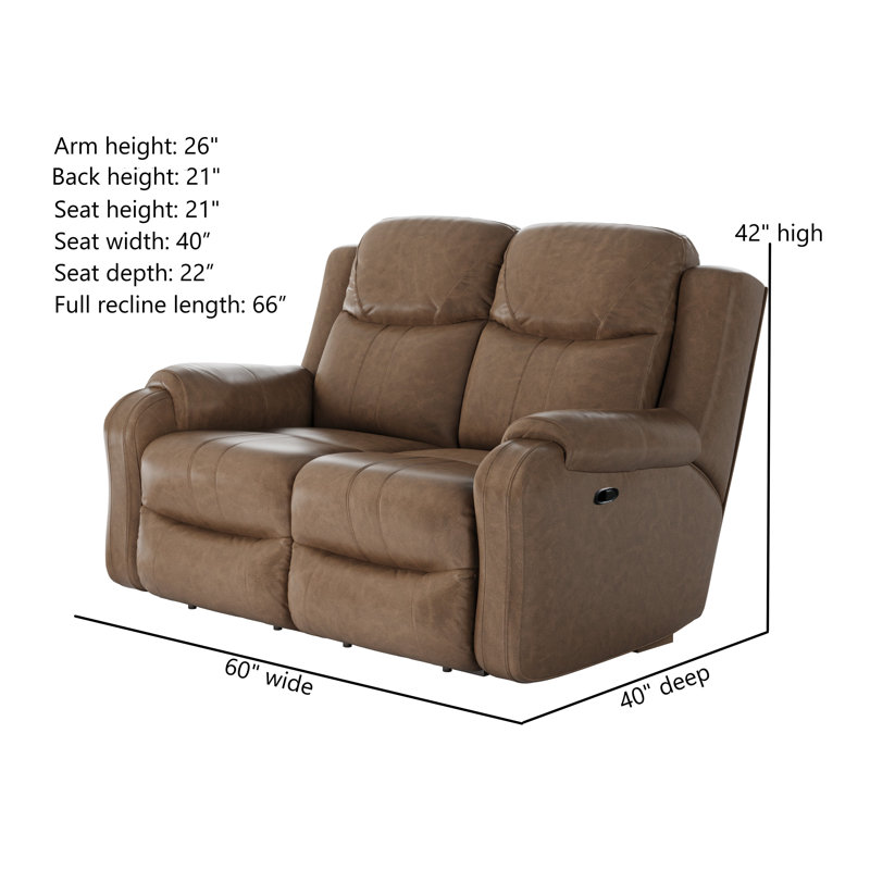 Causeuse inclinable double Marvel, Marron foncé