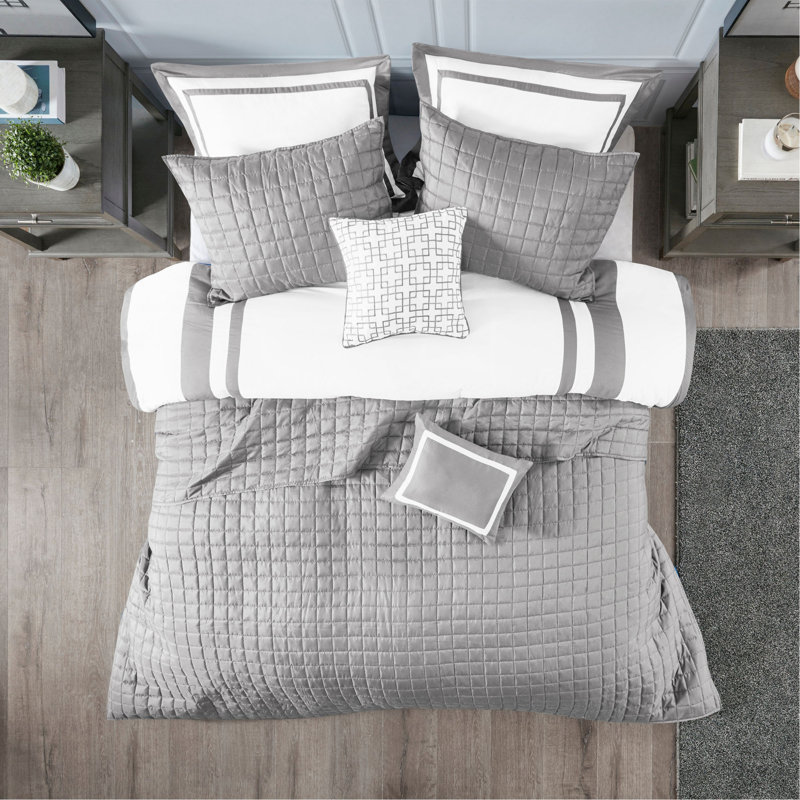 8 Piece Comforter And Quilt Set Collection, Full/Queen Comforter;Quilt + 7 Additional Pieces