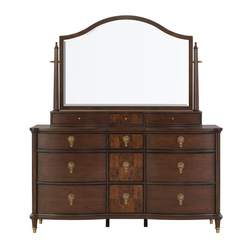 Commode 1Pc avec boutons ronds et pieds dorés