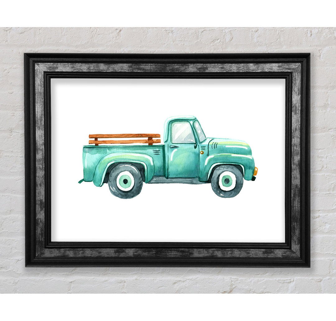 Pick Up Truck Aquarell - Einzelner Bilderrahmen Kunstdrucke