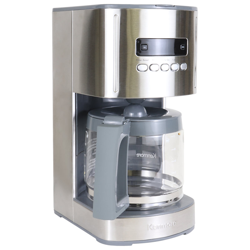 Cafetière goutte à goutte programmable avec filtre réutilisable Kenmore, Argent argent