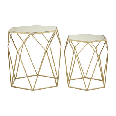 Spilsby Glass Top Frame Nesting Tables