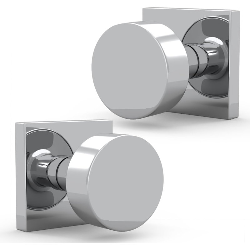 Poignée de porte intérieure réversible avec rosette carrée en acier inoxydable pour portes de chambre à coucher, de salle de bain, de garde-robe, de porte d'entrée et de couloir Mega