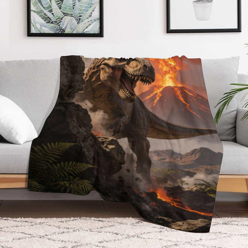 Jeté en flanelle Tyrannosaurus Rex, 50 x 60 po