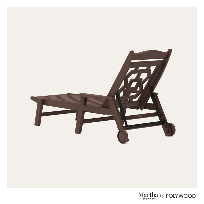 Chinoiserie Outdoor Chaise Lounge, Mahogany