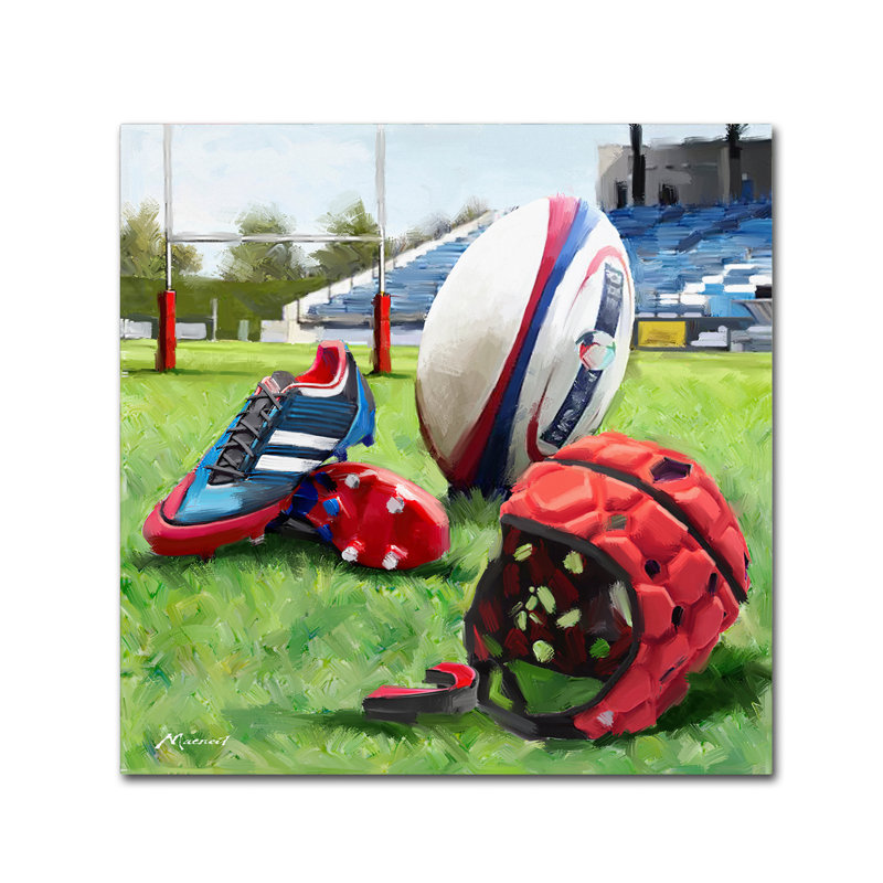 Armand 'Rugby' Print on Canvas, 14" H x 14" W x 2" D