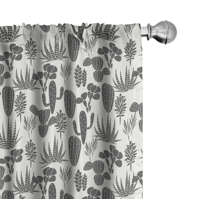 Cactus Semi-Sheer Rod Pocket Curtain Panels, 28" x 84"