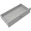 Lit simple superposé au dessus d'un lit double avec tiroirs de rangement, lit superposé en bois avec échelle et garde-corps gris-207936066
