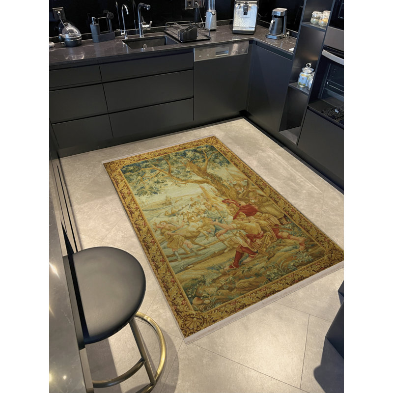 Tapis décoratif multicolore à motif de frises, Rectangle 2 pi 8 po x 5 pi