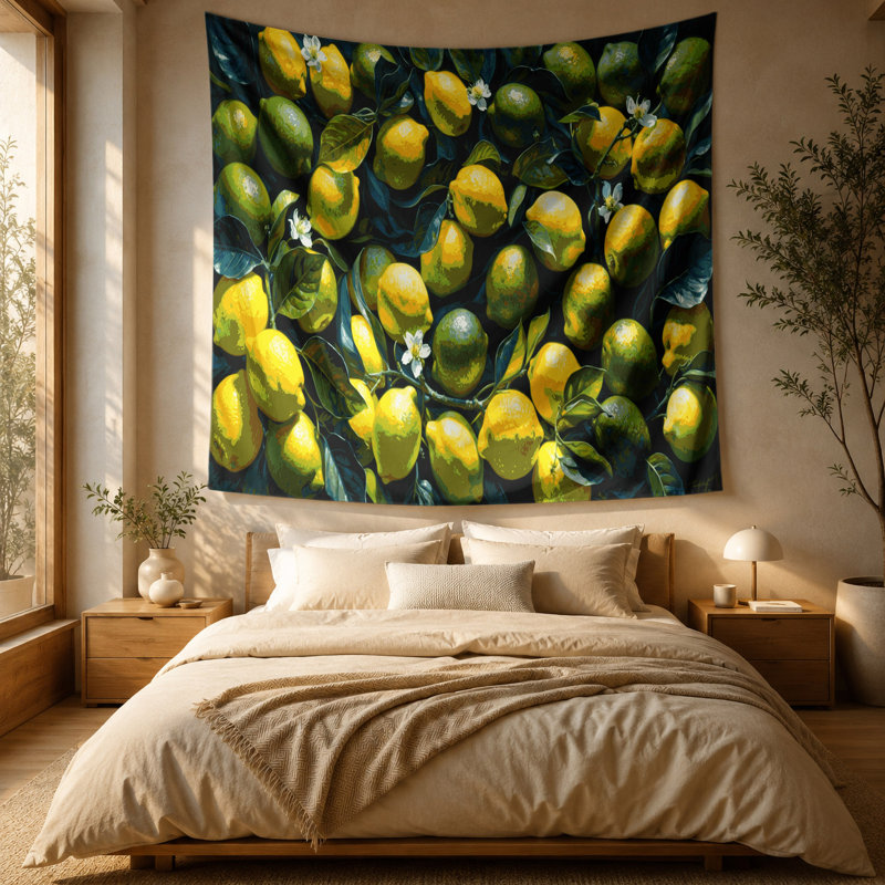 Tapisserie murale «Fruit Meyer» citron, 51 po x 60 po