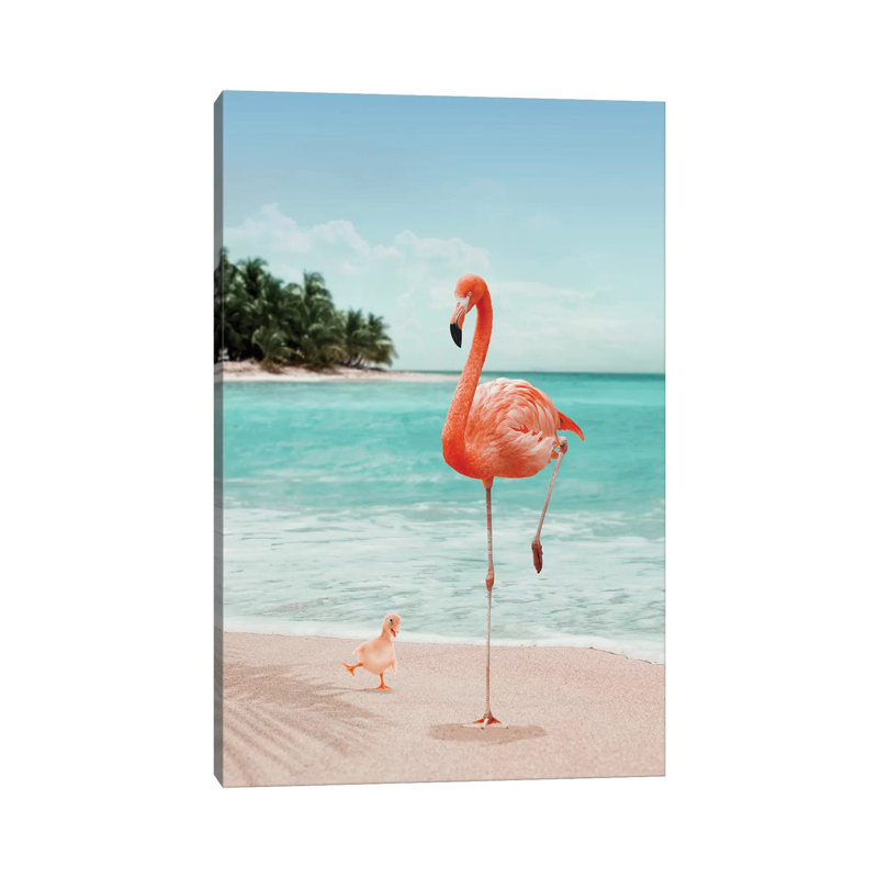 Wannabe Flamingo by Jonas Loose - Wrapped Canvas Print, 101.6 cm H x 66.04 cm W x 1.91 cm D