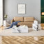 Table basse 39,3 x 23,6 x 11,8 po à motif de marbre blanc - Design luxueux