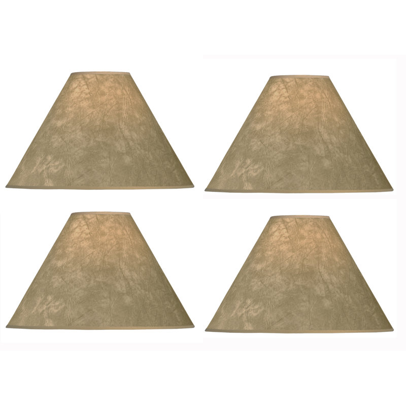 Abat-jour empire en similicuir 13 po H (araignée) beige