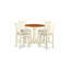 Ensemble de table de salle à manger à hauteur de comptoir 5 pièces comprenant une table ronde avec piédestal et 4 chaises de salle à manger, acajou-290495929-336933030-336933031