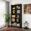 Bibliothèque en bois, bibliothèque de 72 po de hauteur avec tablettes de rangement ouvertes à 6 niveaux-1253391859