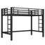 Lit mezzanine simple en métal de taille XL, lit mezzanine avec échelle facile à monter et garde-corps, noir